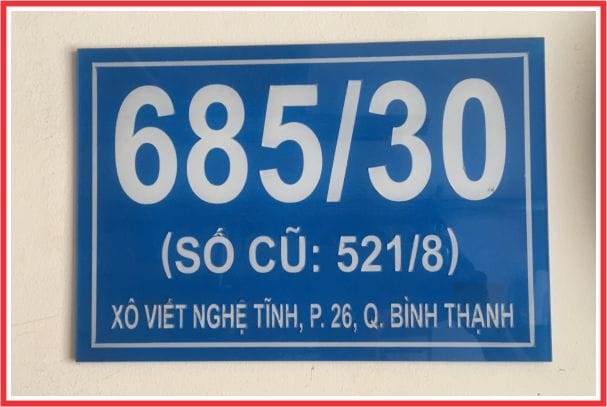 Bảng Số Nhà