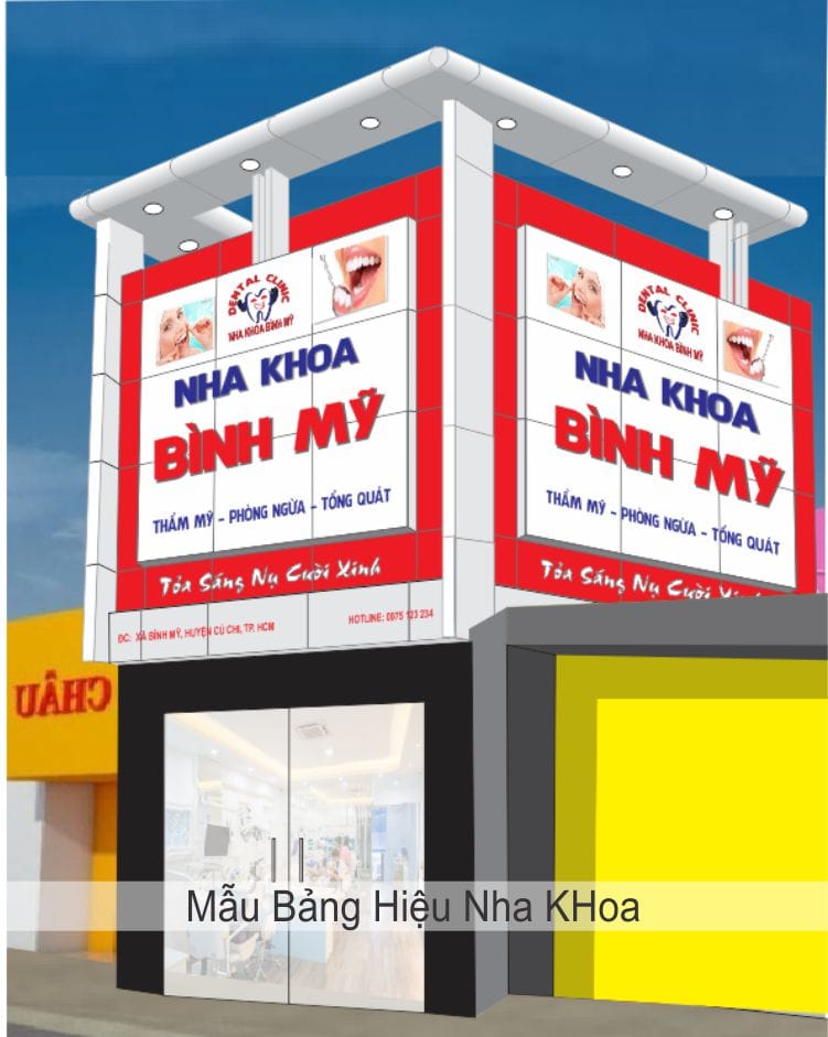 bảng quảng cáo nha khoa chữ nổi